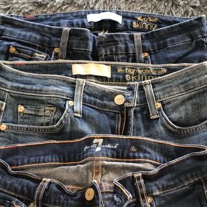 7 For All Mankind Blue Skinny Jeans